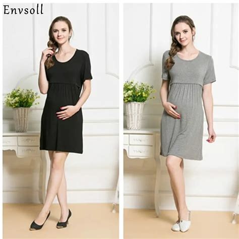 envsoll 2018 new maternity nursing dresses breast feeding dress for pregnant women pregnancy