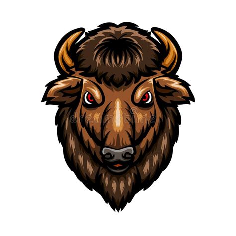 Bison Head Logo Mascot Design Stock Vector Illustration Of High