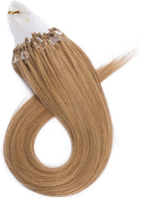 16 Inches Sego Micro Loop Human Hair Extensions 100 Strands 27 Dark