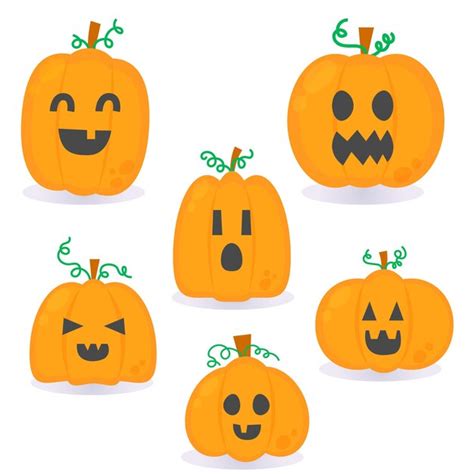 Premium Vector Vector Halloween Carved Pumpkins
