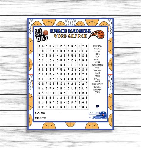 Paper And Party Supplies Basketball Word Scramble Basketball Game March