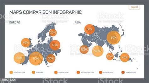 Europe And Asia Map Infographic Templates Stock Illustration Download