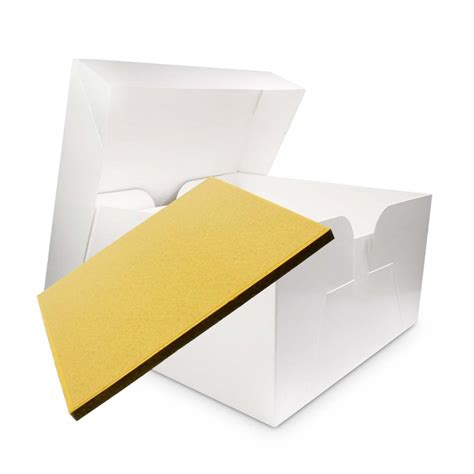 Gold Square Drum Cake Board And Matching Cake Box
