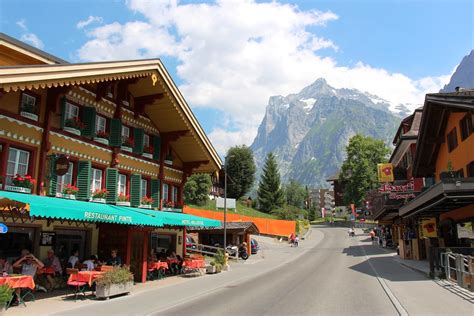Grindelwald Town With The Wetterhorn As Backdrop Switzerl Flickr