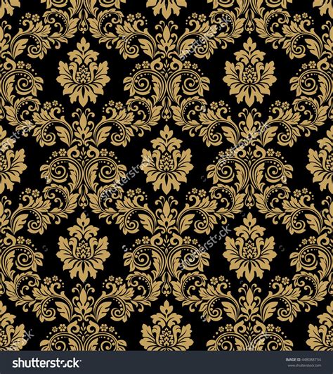 Black And Gold Damask Wallpaper