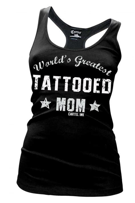 Womens Worlds Greatest Tattooed Mom Girls Racer Back Tank Top Summer Outfits Cute Outfits