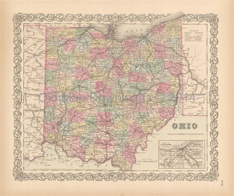 An Old Map Of The State Of Ohio