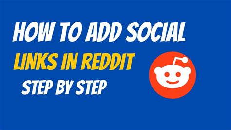 How To Add Social Links On Reddit Youtube