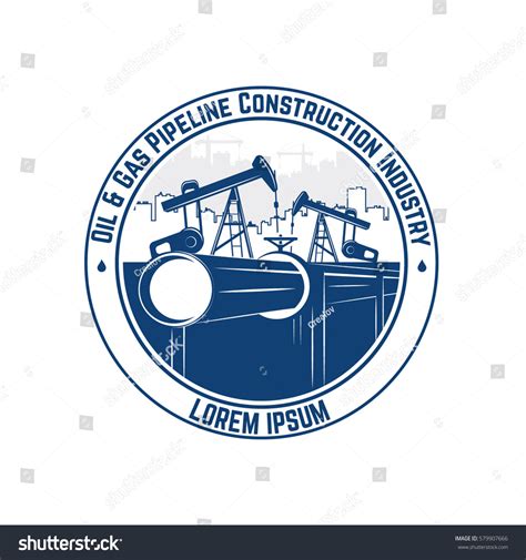 Logo Oil Gas Pipeline Construction Industry Stock Vector Royalty Free