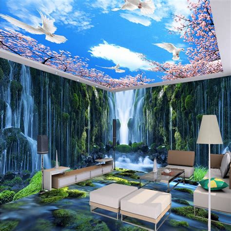 Free Shipping Waterfall Water Rock 3d Theme Space