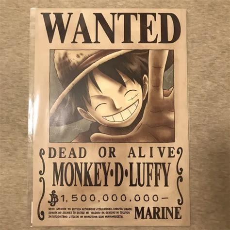 One Piece Wanted Poster Monkey D Luffy Official Mugiwara Store Limited Japan Picclick Uk
