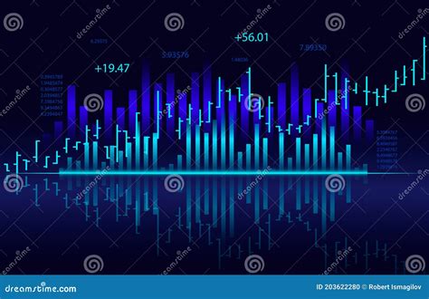 Bar Chart With Financial Graph Stock Vector Illustration Of Statistic