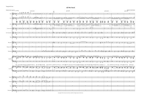 All We Need Score Only Sheet Music Zane Kuchera Full Orchestra