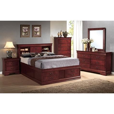 Louis Philippe Storage Bedroom Set Cherry Coaster Furniture