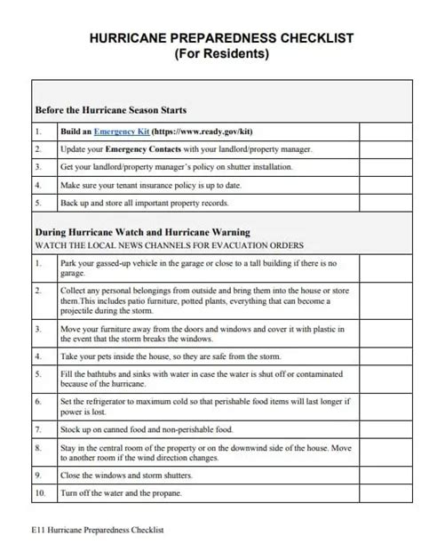 Hurricane Preparedness Checklist Rentce