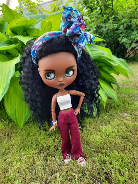 Blythe Doll Custom Afro African Blythe Super Dark Black Skin Etsy