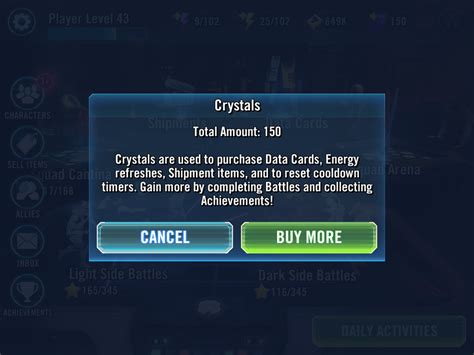 Light side · support · rebel · rogue one · support. Star Wars Galaxy of Heroes SWGOH Crystals Guide | Star wars galaxies, Star wars, Galaxy