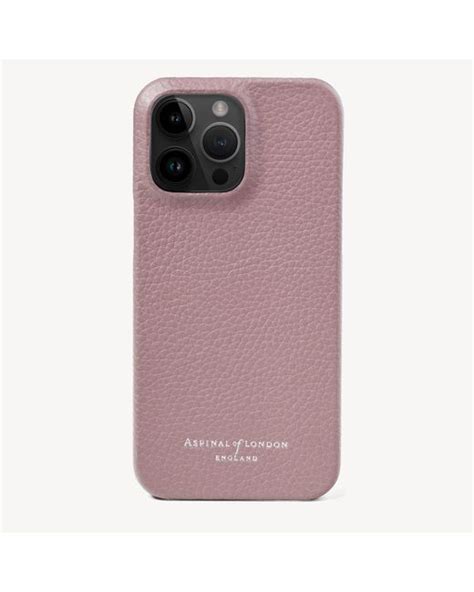 Aspinal Of London Leather Iphone 14 Pro Max Case In Purple Pink