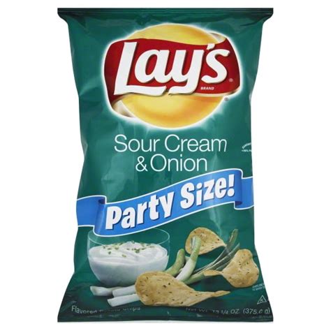 Lays Sour Cream And Onion Party Size Potato Chips 1325 Oz