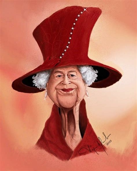 The Queen Caricature Celebrity Caricatures Celebrity Art