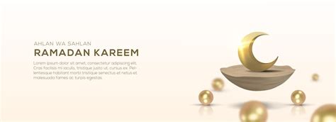 Premium Vector Realistic Ramadan Kareem Horizontal Banner Template
