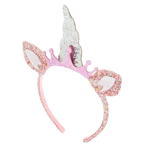 Claires Club Glitter Unicorn Headband Pink Claires Us