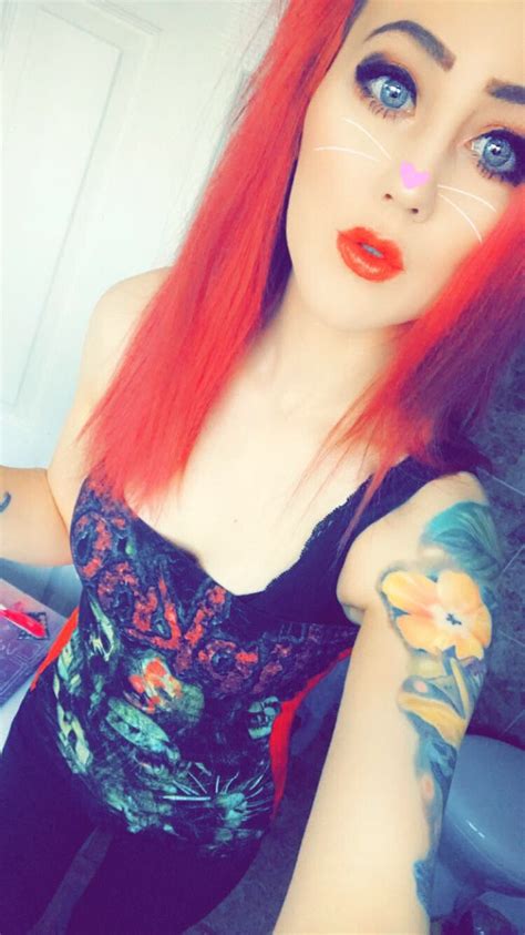 Red Hair Tattoo Sleeve Slipknot Fashion Bright Hair Red