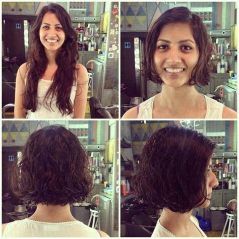 This will not only give it a new look but will also make your strands curlier than. Cute neck length bob with side parting | Short Indian ...