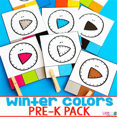 Winter Colors PreK Activity Set  lifeovercs