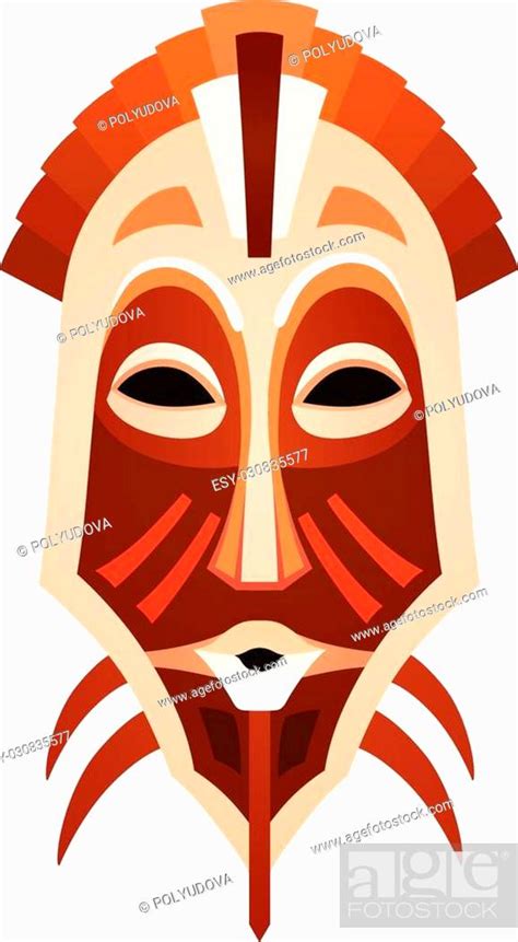 African Tribal Mask Design With Ethnic Pattern Stock Vector Vector