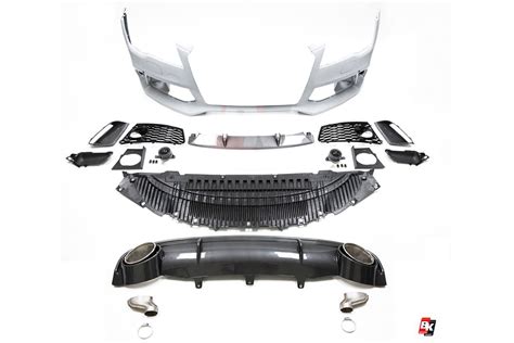 Bkm Front Bumper Kit With Rear Diffuser Rs Style Carbon Fits Audi A C Bk Motorsport