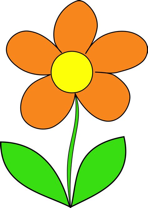Animated Flower Cartoon Clipart Clip Freeuse Stock Orange Flower