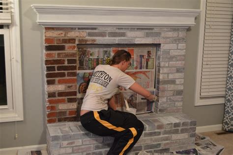 Whitewash Brick Painted Brick Fireplace Before And After Fireplace World