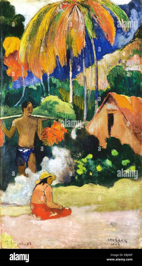Paul Gauguin Landscape In Tahiti Mahana Maa 1892 Oil On Canvas