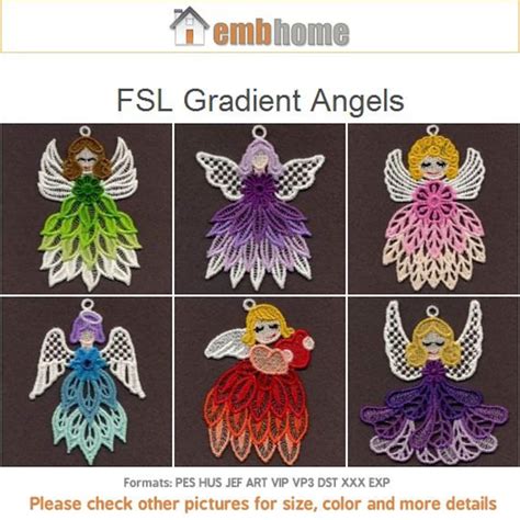 Fsl Gradient Angels Free Standing Lace Machine Embroidery Etsy