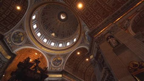 Interior Of Saint Peters Basilica In Vatican Rome In 4k — Stock Video