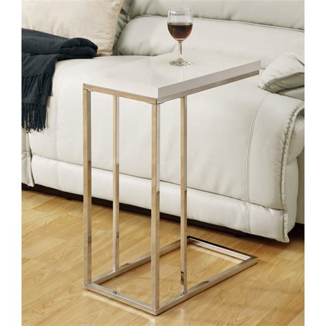 Monarch Specialties Glossy White End Table I 3008 The Home Depot