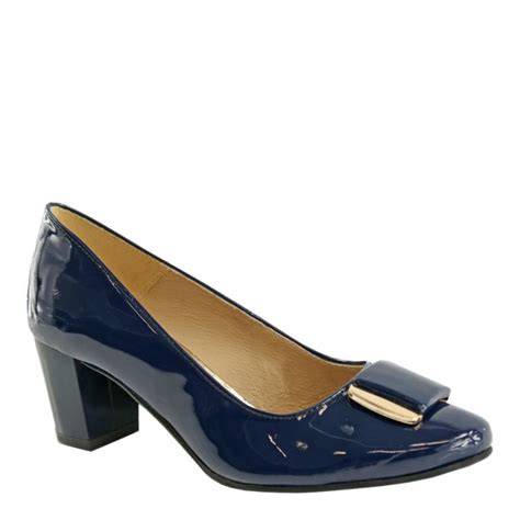 Navy Blue Leather Patent Pumps Brandalley