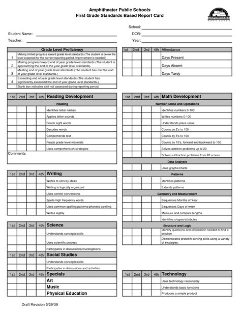 Homeschool Report Card Template Excel Cards Design Templates