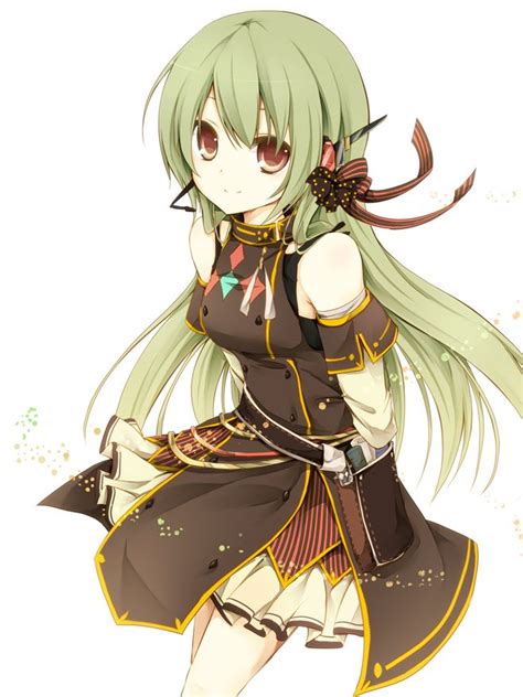 Suu — monster musume no iru nichijou. Anime girl with green hair, brown eyes, head set, detached ...