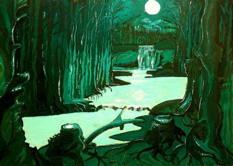 Night Of Full Moon In The Forest By Helale On Deviantart