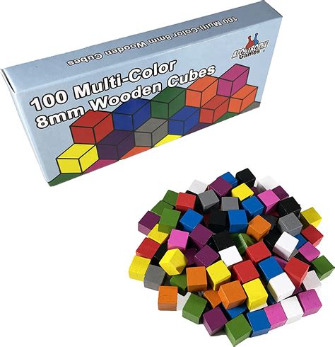 100 Multi Color Board Game Pieces 100 Wooden Cubes Board Games