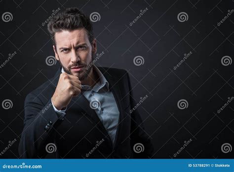 Angry Businessman Showing Fists Stock Photo Image 53788291