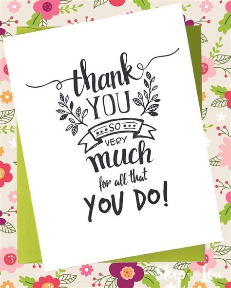 Thank You Free Printable Cards