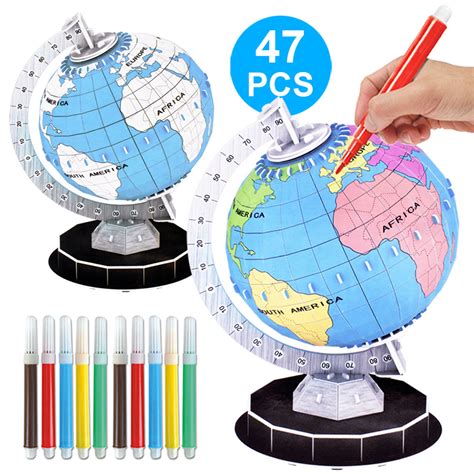 Children have to fix the continents to the globe in the correct locations to complete the puzzle. Wholesale 3D Puzzle World Globe Planet Model Assembled ...