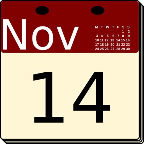 November Calendar Clip Art Free