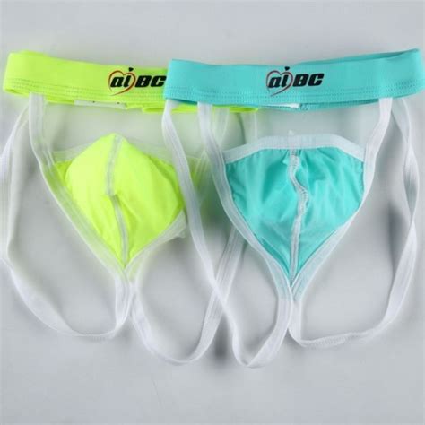 Cod Mens Sexy Panties Gay Free Take Off Thong Double Ding Low Waist Hip Lifting Ice Silk Mesh