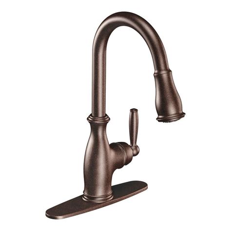 If your hands are dirty, you need to touch anywhere on the kitchen spout using your forearm, to 2. MOEN Brantford Single-Handle Pull-Down Sprayer Kitchen ...
