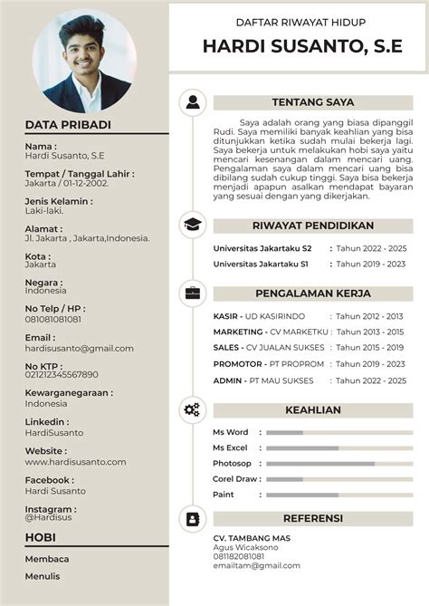 Contoh CV Lamaran Kerja PDF Yang Baik Dan Benar Terbaru 2024 Blog BikinCV