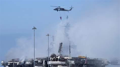 یک ملوان نیروی دریایی آمریکا به آتش‌سوزی عمدی در یک کشتی جنگی متهم شد